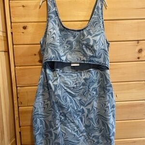 Forever 21 Blue Swirl Denim Mini Dress